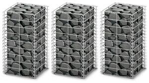 VidaXL Gabion 3 kosi pocinkana žica 25 x 25 x 50 cm