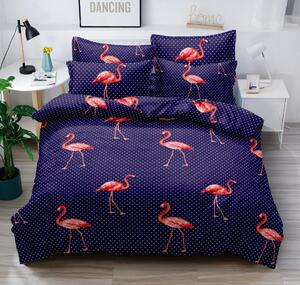 Posteljnina iz mikrovlaken FLAMINGO temno modra Dimenzije posteljnine: 2 kom 70 x 80 cm | 200 x 220 cm