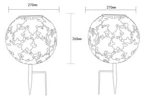 LED sončna luč 36749S globus Ø 27 cm, srebrna, zemeljski trn