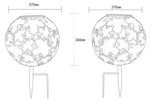 LED sončna luč 36749 globus Ø 27 cm, rja, zemeljski trn, kovina