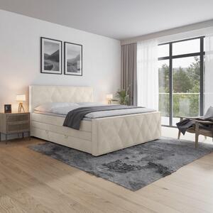 POSTELJA BOXSPRING 180 cm x 200 cm , kovina, umetna masa, tekstil, karton, leseni material bela
