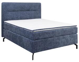 POSTELJA BOXSPRING 140 cm x 200 cm , tekstil modra