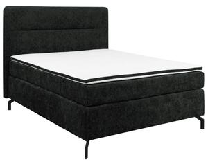 BOXSPRING POSTELJA 140 cm x 200 cm , tekstil črna