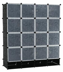 KONDELA Modularni organizator garderobe, črno/mlečno bel, RODAN TIP 2