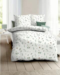 POSTELJNINA Winter Greens allover 140/200 cm bombažni flanel zelena