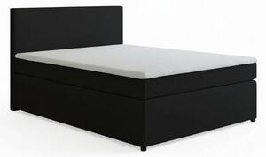 BOXSPRING POSTELJA 140 cm x 200 cm , tekstil, leseni material barve grafita