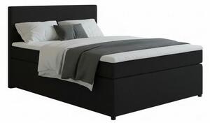BOXSPRING POSTELJA 140 cm x 200 cm , tekstil, leseni material barve grafita