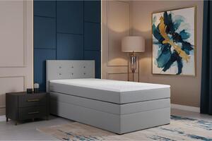 BOXSPRING POSTELJA 90 cm x 200 cm , tekstil, leseni material siva