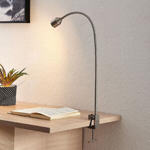 Lindby LED svetilo Hanilo, višina 80 cm, nikelj, kovina, Siva, Študija / pisarna, Kovina, Sodobni, Svetilka za branje