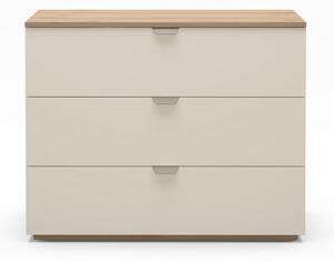 Kremno bela komoda v hrastovem dekorju 100x80x40 cm Dennis – Marckeric