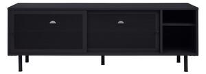 Črna kovinska TV omarica 160x55x45 cm Veep – Unique Furniture