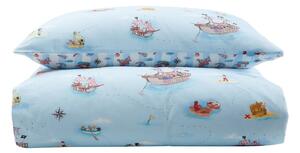 Modra enojna bombažna otroška posteljnina 135x200 cm Pirates – Belle & Boo