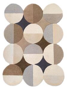 Sivo-bež ročno tkana volnena preproga 160x230 cm Mia Ellipse – Flair Rugs