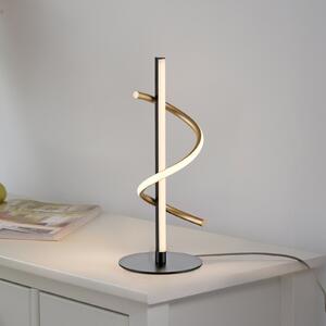 JUST LIGHT. GmbH Namizna svetilka Emanda LED, železo, črna medenina, zatemnjen, Črna, Dnevna soba / jedilnica, Kovina, Sodobni