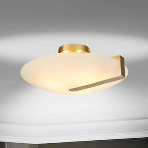 Searchlight Stropna svetilka Sundial, zlata/opalno bela, jeklo, steklo, E27, zatemnjen, Zlata / medeninasta, Dnevna soba / jedilnica, Steklo