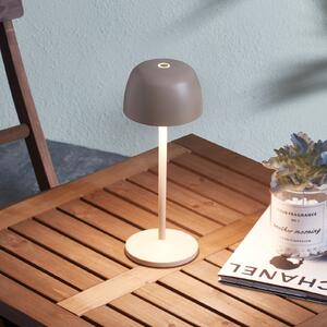 Lindby LED namizna svetilka Arietty, bež, z možnostjo zatemnitve, IP65, zatemnjen, Bež, Dnevna soba / jedilnica, Aluminij, Sodobni