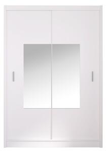 KONDELA Garderobna omara z drsnimi vrati, bela, 150x215, MADRYT