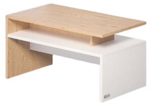Klubska mizica SACRAMENTO, 95x55x50cm, bela/rjava Casaria
