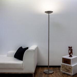 Lindby LED-stoječa svetilka Malea, nikljevo barva, z možnostjo zatemnitve, 180, zatemnjen, Kovinska, Dnevna soba / jedilnica, Kovina, Sodobni