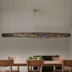 Quitani Persida LED viseča svetilka, 148 cm, udarna kovina, zlata, zatemnjen, Bronasta / starinska medenina, Dnevna soba / jedilnica, Kovina, Industrijski dizajn