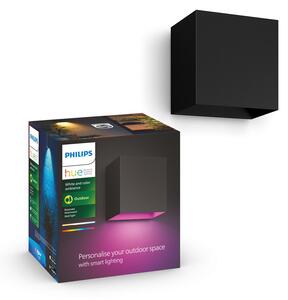 Philips Hue LED zunanja stenska svetilka Resonate, črna, RGBW, IP44, zatemnjen, Črna, Kovina, Sodobni
