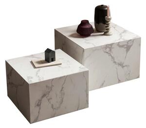 Livetastic Set Klubskih Mizic Marble, Bela, 2-Delni