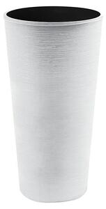 Okrogli stebrasti cvetlični lonec Melrose Glamour (Plastika, Bela, Ø x V: 25 x 46,5 cm)