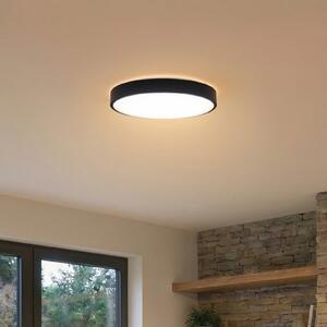 Lindby Smart LED stropna svetilka Innes črna 38cm RGB CCT Tuya, zatemnjen, Črna, Dnevna soba / jedilnica, Kovina, Sodobni