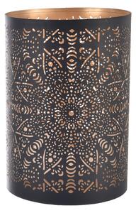 InDecor Kovinski svečnik Mandala črna, 12 x 18 cm, M