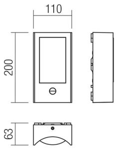 Redo 90487 - LED Zunanja stenska svetilka s senzorjem WARP LED/8W/230V IP44 rjava