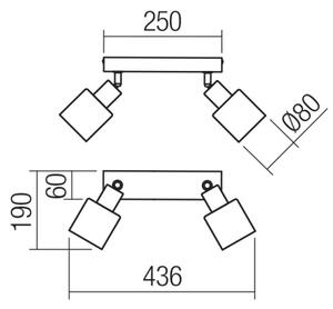 Redo 01-3985 - Reflektor ROTIS 2xE14/15W/230V