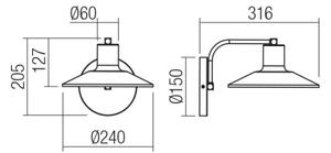 Redo 01-4053 - Stenska svetilka FRESNO 1xE27/42W/230V