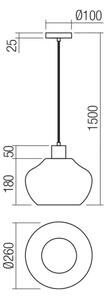 Redo 01-4046 - Lestenec na vrvici ATLANTIS 1xE27/42W/230V pr. 26 cm črna