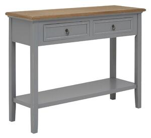 Siva stranska mizica iz masivne pavlonije 34,5x99 cm Henley – Premier Housewares