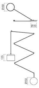 Redo 01-1822 - Lestenec na vrvici DODO 1xE27/15W/230V črna