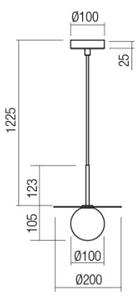 Redo 01-2727 - Lestenec na vrvici PLATO 1xG9/10W/230V pr. 20 cm zlata