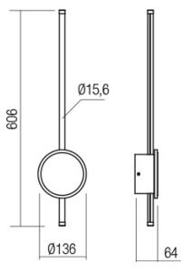 Redo 01-2700 - LED Stenska svetilka DIAZ LED/18W/230V CRI 90 zlata