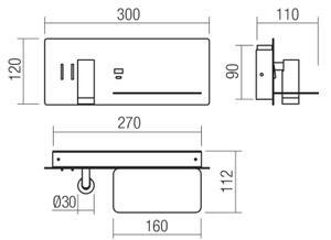 Redo 01-3316 - LED Stenski reflektor BROOK LED/8W/230V + LED/3W USB črna