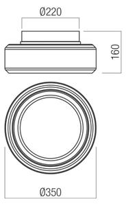 Redo 01-3589 - LED Stropna svetilka SOLERA LED/24W/230V CRI 93 3000/4000K 35 cm