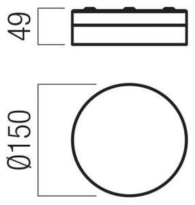 Redo 01-3733 - LED Stropna svetilka FRISBI LED/8W/230V IP44 črna