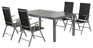 VRTNI SET aluminij srebrne barve črna, srebrne barve