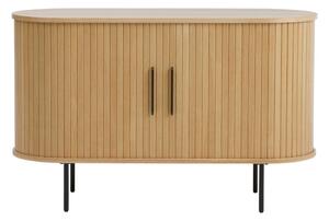 Komoda v hrastovem dekorju z drsnimi vrati v naravni barvi 120x76x45 cm Nola – Unique Furniture