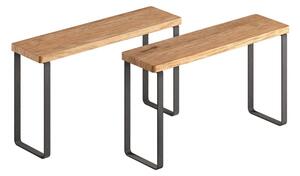 Mat črne/naravne lesene dodatne kuhinjske police v kompletu 2 ks 27x8 cm York – Metaltex