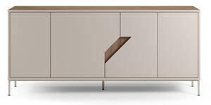 Kremno bela/naravna komoda v hrastovem dekorju 180x80x40 cm Lilou – Marckeric
