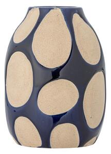 Temno modra/kremno bela vaza iz kamenine (višina 20 cm) Bashir – Bloomingville