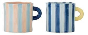 Modre/rožnate keramične skodelice v kompletu 2 ks 250 ml Phoenix – Bloomingville