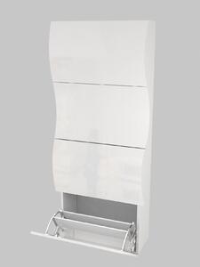 Scarpiera Onda 4 Ante a Ribalta 71x161,4x26,6 cm - Bianco Lucido