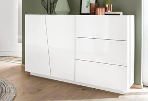 Credenza Vega 140 - 2 ante/3 cassetti - Bianco Lucido