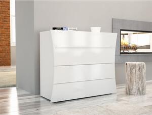 Cassettiera Arco - 4 cassetti - 98x81,5x40 - Bianco Lucido