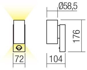 Redo 9453-LED Zunanja stenska svetilka s senzorjem VINCE 2xLED/3W/230V IP54 antracit